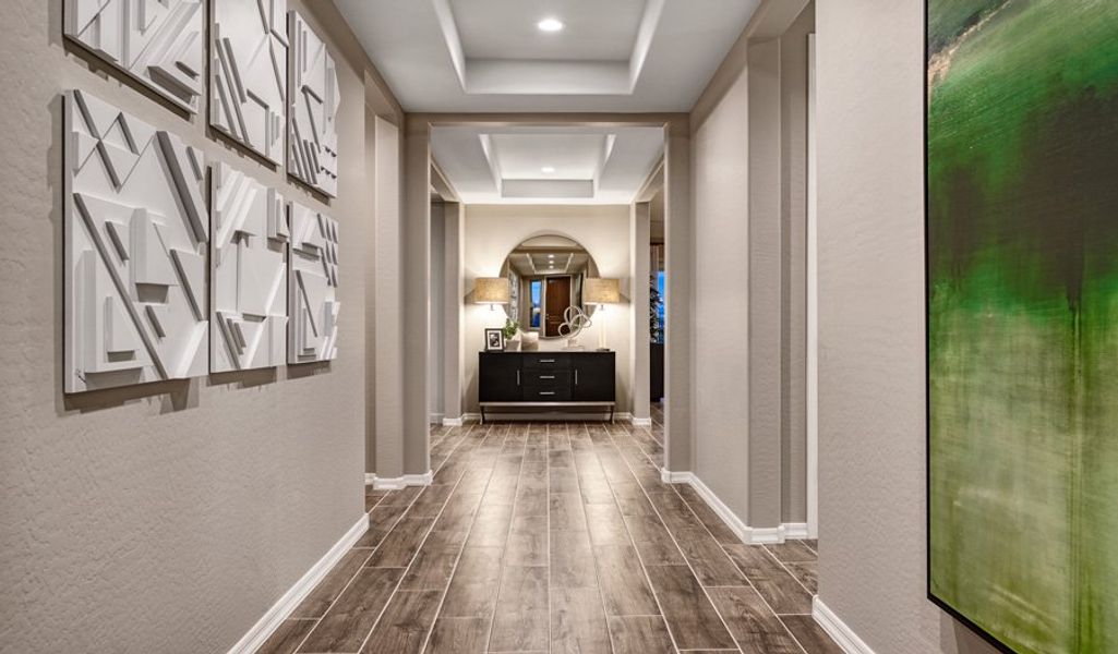 Furnished interior in a model home at Saguaro Reserve III in Marana (Image 23).