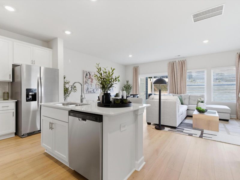 Furnished interior in a model home at Crossing at Abner Creek Townes in Greer (Image 10). Furnished interior in a model home at Crossing at Abner Creek Townes in Greer (Image 10).