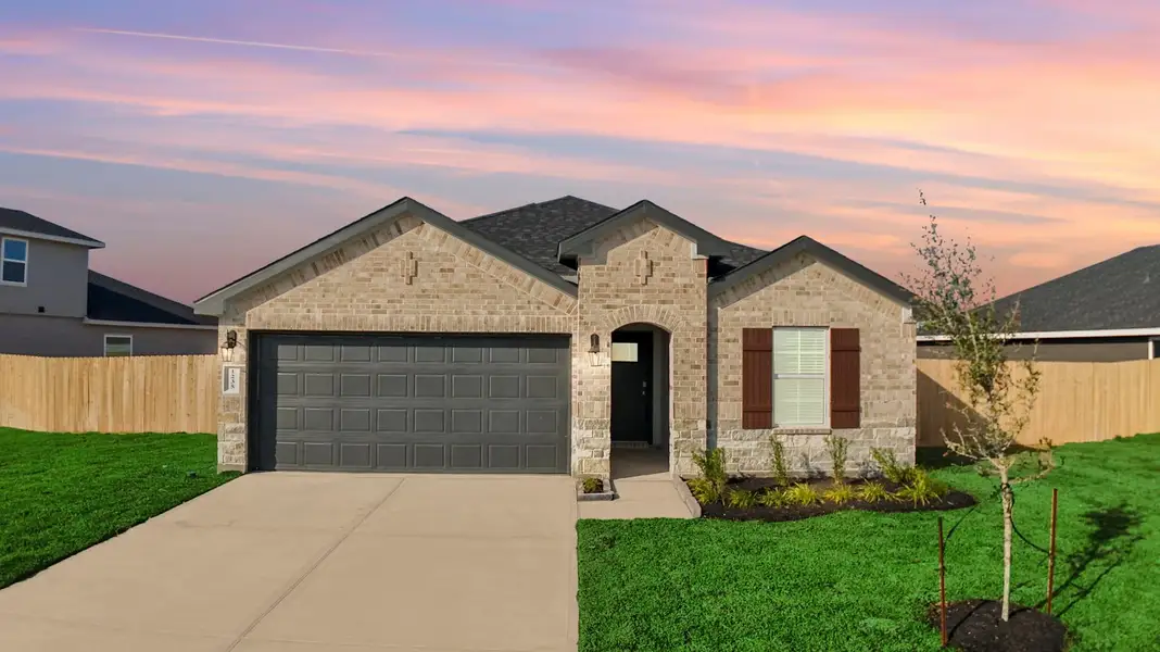 Front exterior of a home in the Caldwell Ranch community, located in Iowa Colony, TX (Image 5). Front exterior of a home in the Caldwell Ranch community, located in Iowa Colony, TX (Image 5).