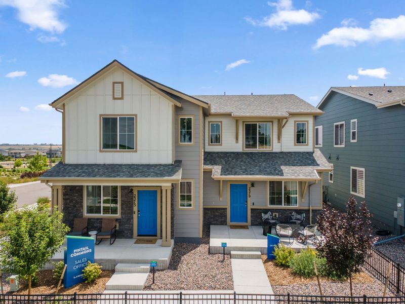 Front exterior of a home in the Pintail Commons at Johnstown Village community, located in Johnstown, CO (Image 3). Front exterior of a home in the Pintail Commons at Johnstown Village community, located in Johnstown, CO (Image 3).