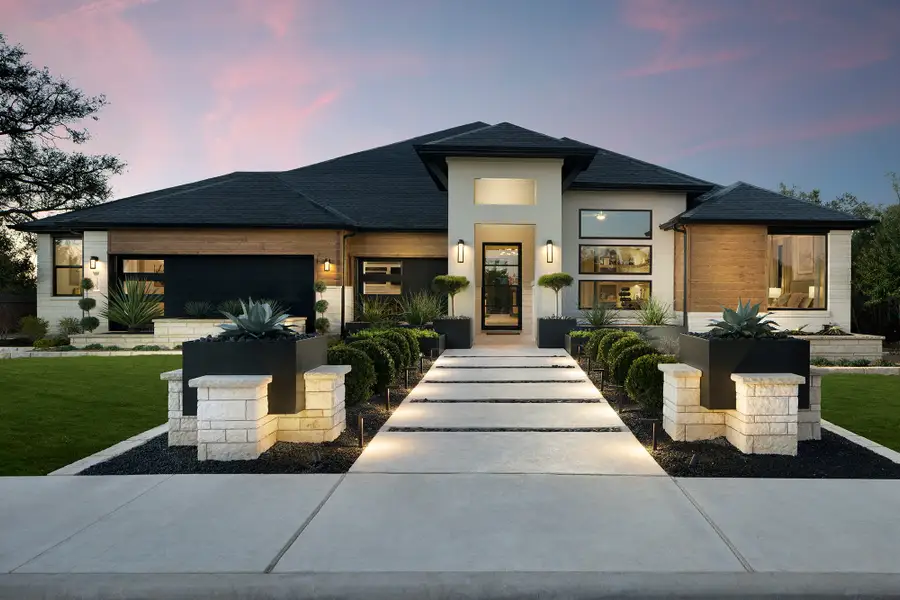 Front exterior of a home in the Riverstone community, located in Georgetown, TX (Image 1).
