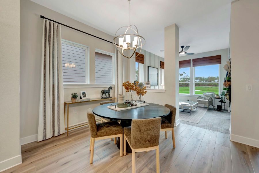 Furnished interior in a model home at Kissing Tree – Spruce Series in San Marcos (Image 8).
