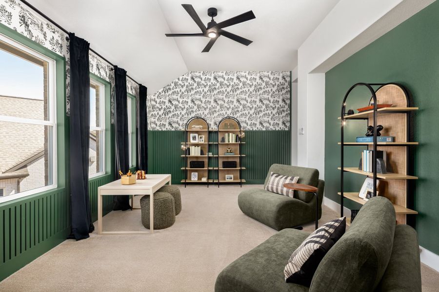 Furnished interior in a model home at Parmer Ranch in Georgetown (Image 41).