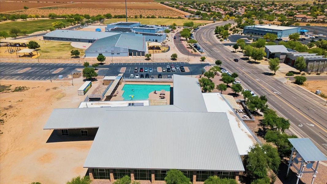 Aerial view of the Copper Basin community in San Tan Valley, AZ, showing layout and nearby surroundings (Image 14). Aerial view of the Copper Basin community in San Tan Valley, AZ, showing layout and nearby surroundings (Image 14).