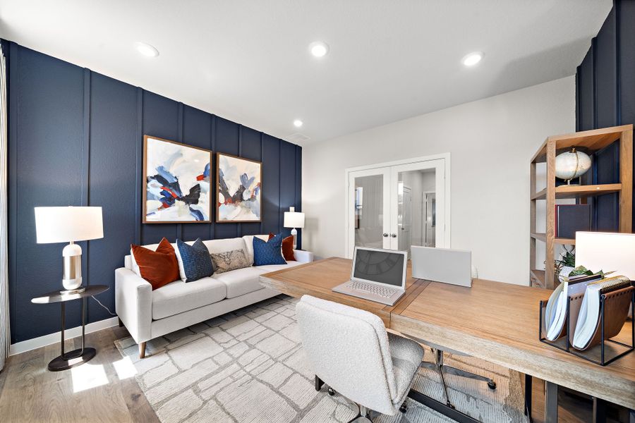 A modern looking living room.