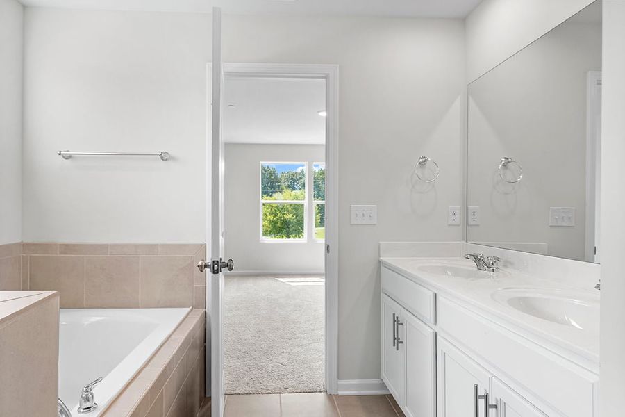 A bathroom with a tub sink and a shower unit. A bathroom with a tub sink and a shower unit.
