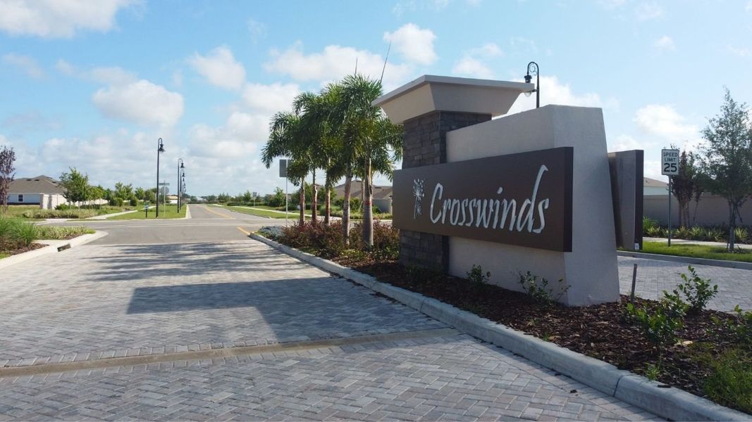Entrance to the Crosswinds community in Haines City, FL, featuring signage and landscaping (Image 10).