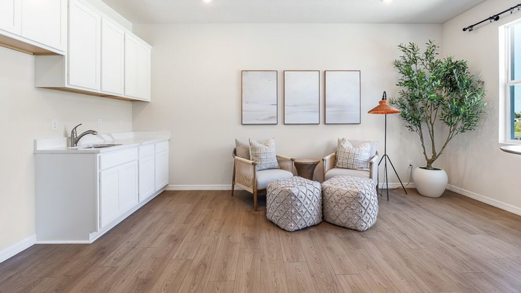 Furnished interior in a model home at Oakfield Trails in Parrish (Image 16). Furnished interior in a model home at Oakfield Trails in Parrish (Image 16).