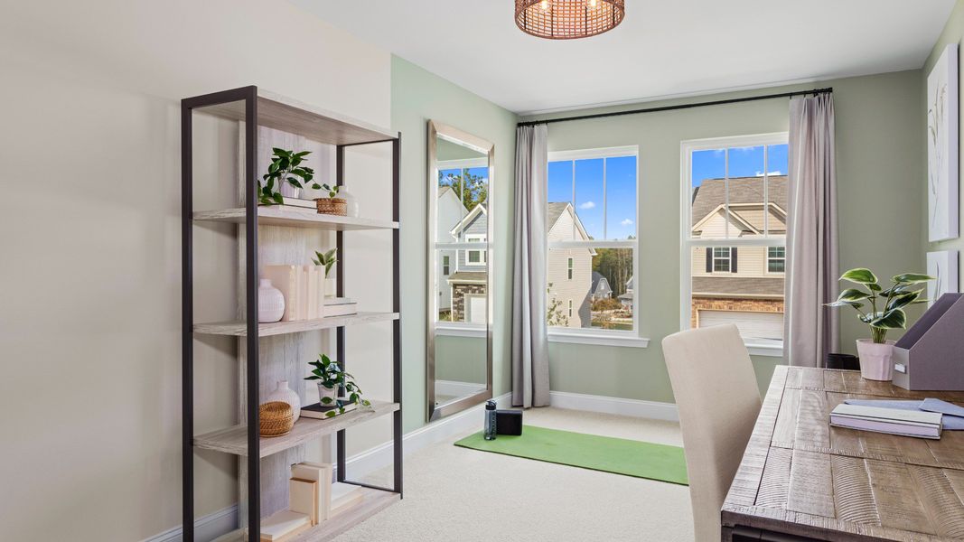 Furnished interior in a model home at Essex Townes in Franklinton (Image 7). Furnished interior in a model home at Essex Townes in Franklinton (Image 7).