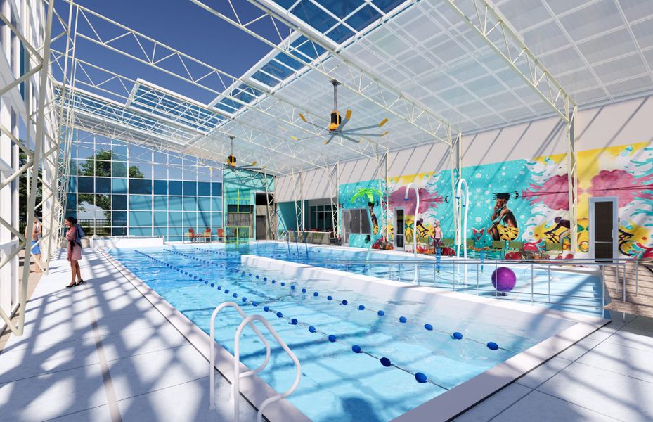 The future indoor pool will have regulation lanes for swimmers, fitness enthusiasts and athletes.