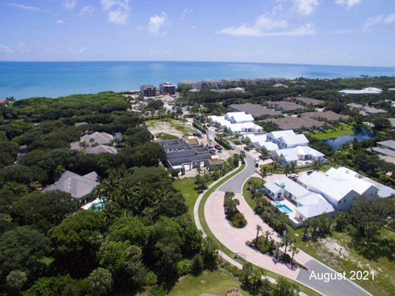Aerial view of the The Strand community in Vero Beach, FL, showing layout and nearby surroundings (Image 42).
