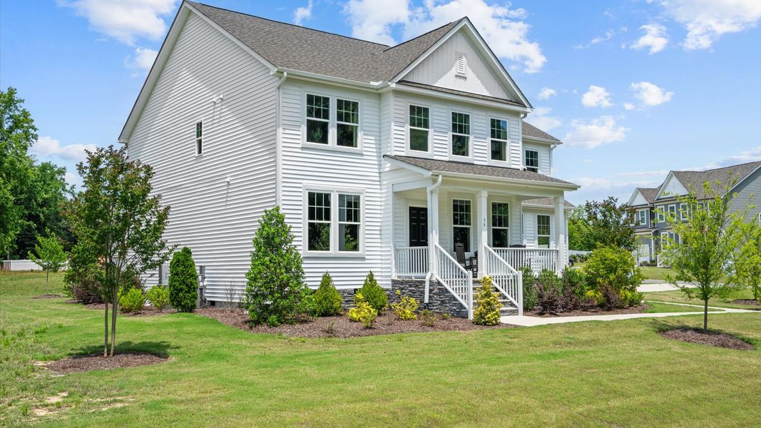 Front exterior of a home in the Blake Pond community, located in Lillington, NC (Image 2).