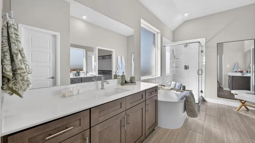Furnished interior in a model home at Wildflower Ranch in Justin (Image 28).