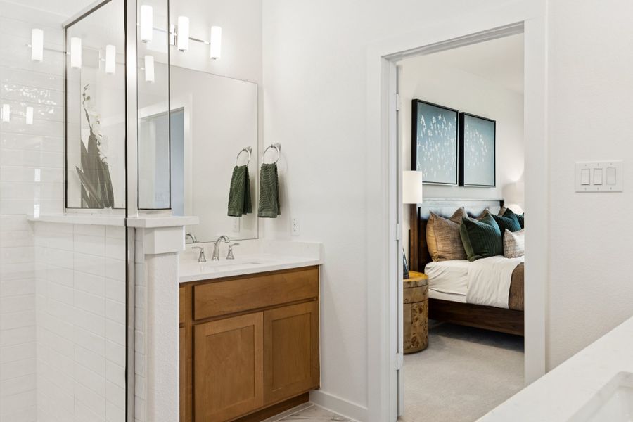 REPRESENTATIVE PHOTO – Primary Bathroom in the Winters model home in Aledo TX by Trophy Signature Homes