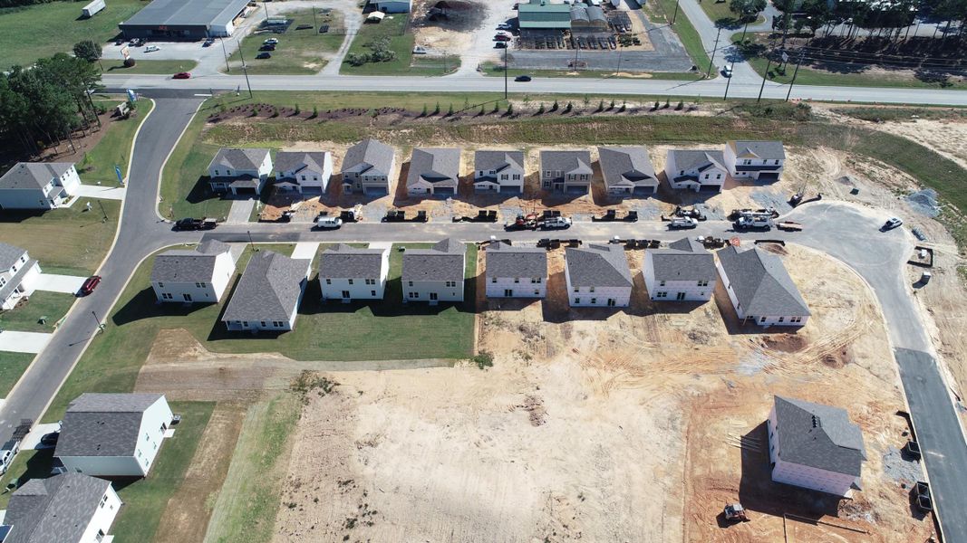 Aerial view of a small town. Aerial view of a small town.