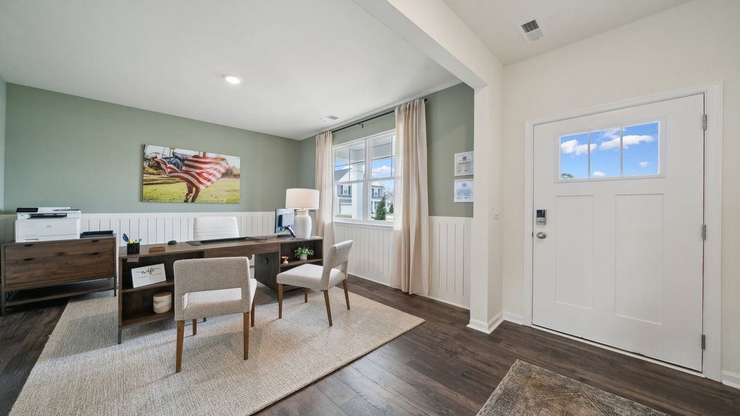Furnished interior in a model home at Tooley Harbor in Elizabeth City (Image 3).