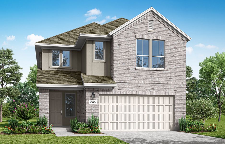 Front exterior of a home in the Terrace Collection at Lariat community, located in Liberty Hill, TX (Image 17).
