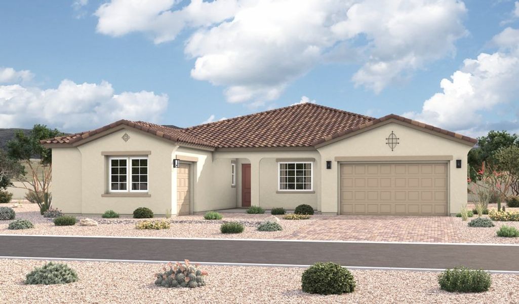 Front exterior of a home in the Aspire at Kimura Gardens community, located in Phoenix, AZ (Image 3).