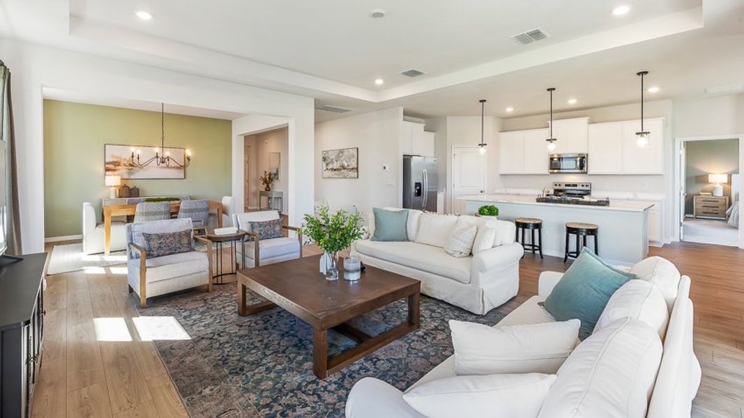 Furnished interior in a model home at Oakfield Trails in Parrish (Image 7). Furnished interior in a model home at Oakfield Trails in Parrish (Image 7).