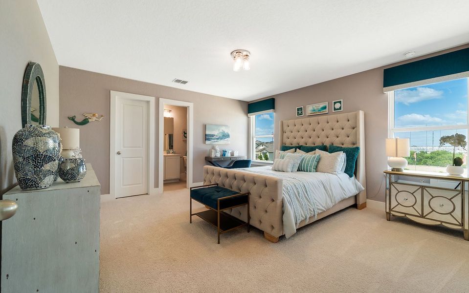 Furnished interior in a model home at Hunter's Ranch in San Antonio (Image 35).