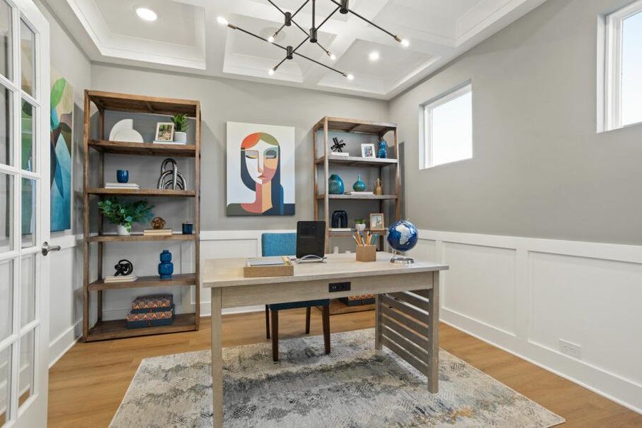 Furnished interior in a model home at Bellevue in Greenville (Image 7). Furnished interior in a model home at Bellevue in Greenville (Image 7).