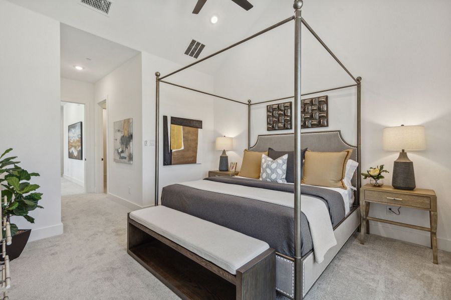 Furnished interior in a model home at Newman Village Townhomes in Frisco (Image 51).