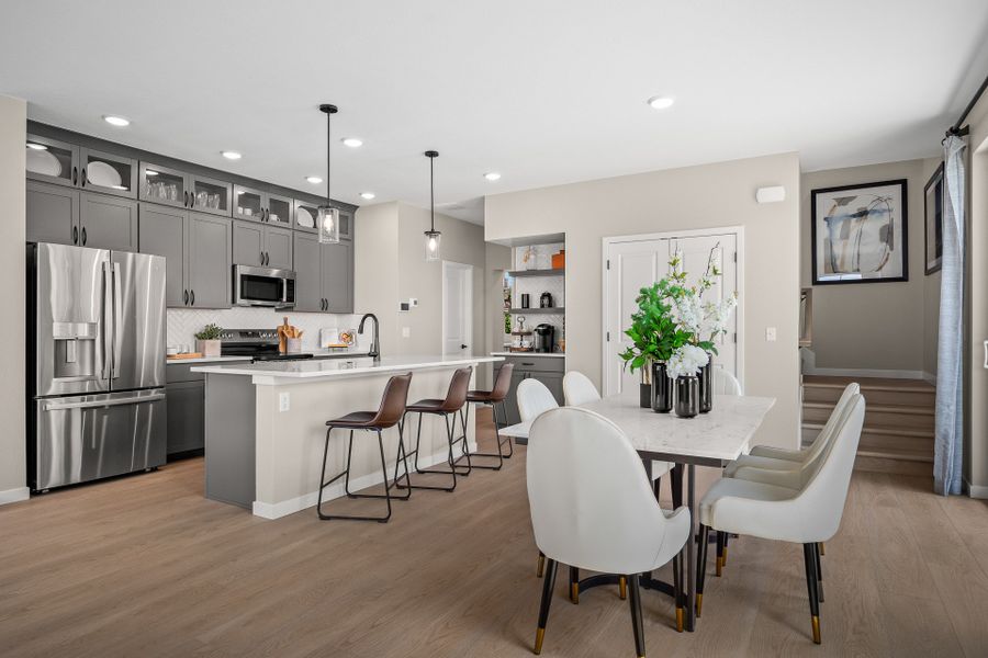 Furnished interior in a model home at Revel Crossing at Wolf Ranch – The Ascent Collection in Colorado Springs (Image 6).