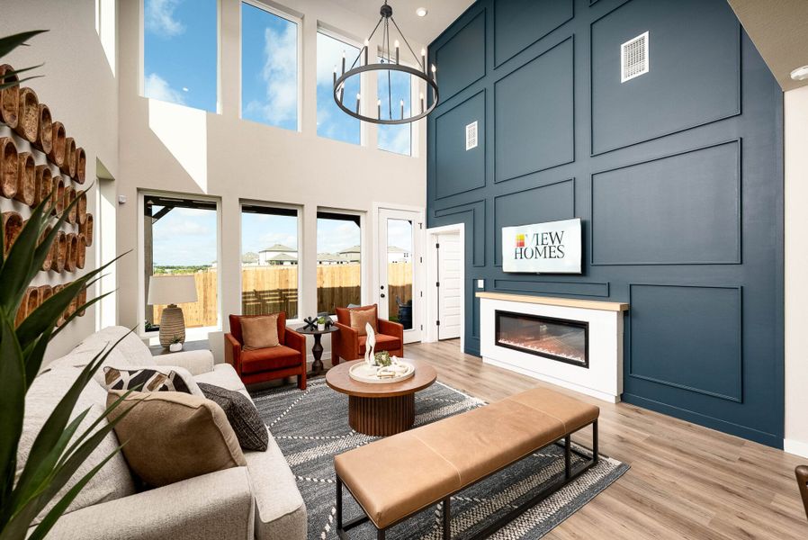 Furnished interior in a model home at Fairway Crossing in Converse (Image 12).