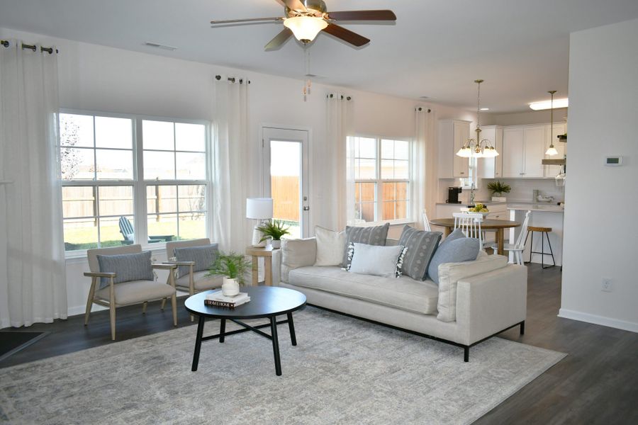 Furnished interior in a model home at Brassfield Meadows in Burlington (Image 4).