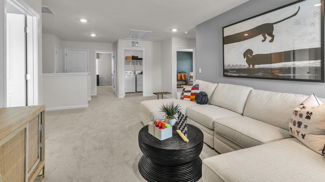 Furnished interior in a model home at Westerly in Lillington (Image 32).