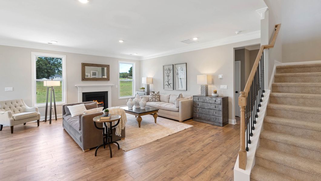 Furnished interior in a model home at Hunters Creek in Greenwood (Image 12).
