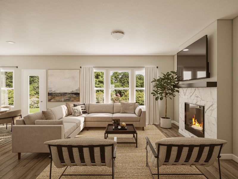 Furnished interior in a model home at Watkins Grove in Raleigh (Image 9).