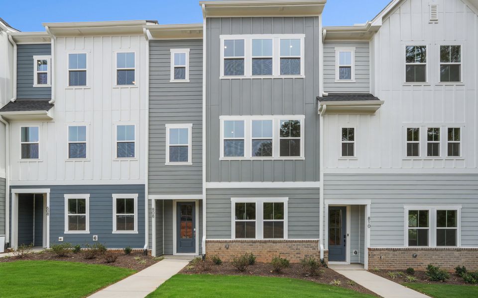 Front exterior of a home in the Mews at Holding Village community, located in Wake Forest, NC (Image 6).