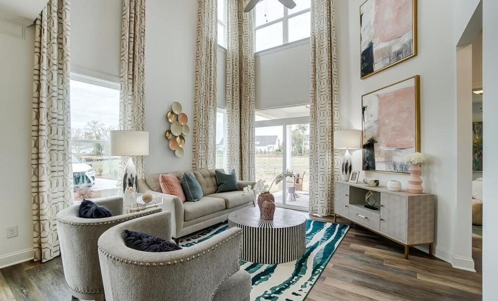 Furnished interior in a model home at Pineview Glen Townhomes in Durham (Image 5). Furnished interior in a model home at Pineview Glen Townhomes in Durham (Image 5).