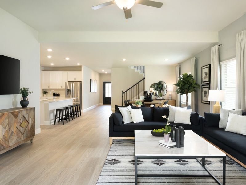 The Bexar living room featured at Anna Ranch.