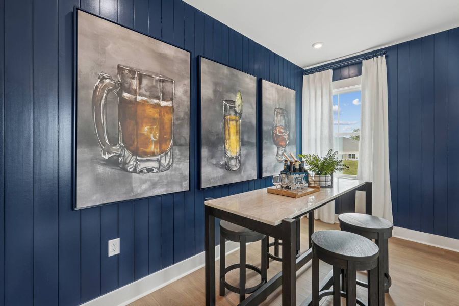 Furnished interior in a model home at Mews at Holding Village in Wake Forest (Image 48).