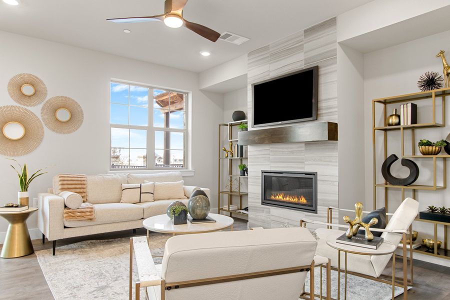 Furnished interior in a model home at The Tribute in The Colony (Image 22).