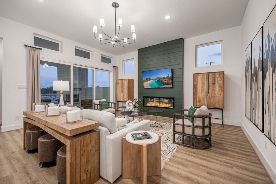 Furnished interior in a model home at Mesa Western in Cibolo (Image 6).