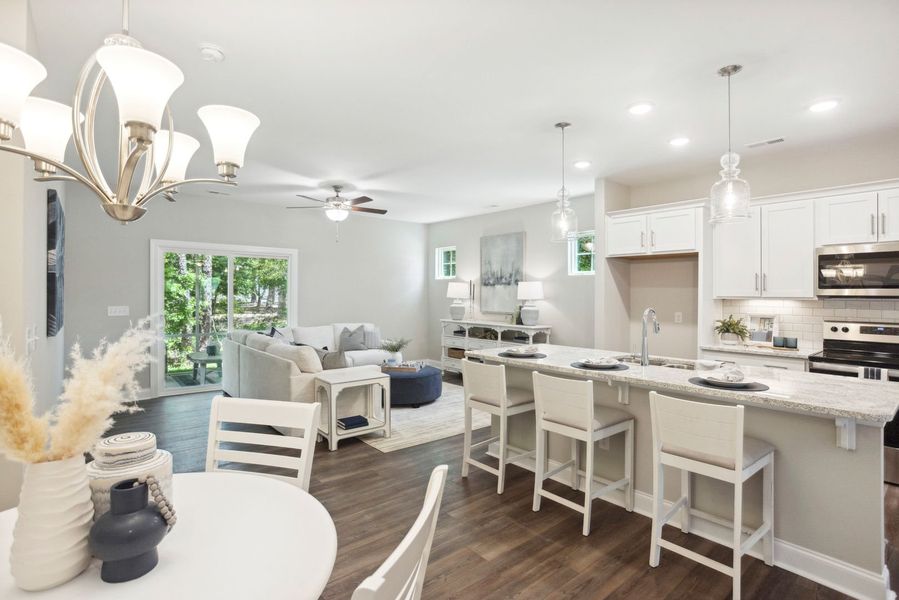 Furnished interior in a model home at Rourk Woods in Shallotte (Image 19).