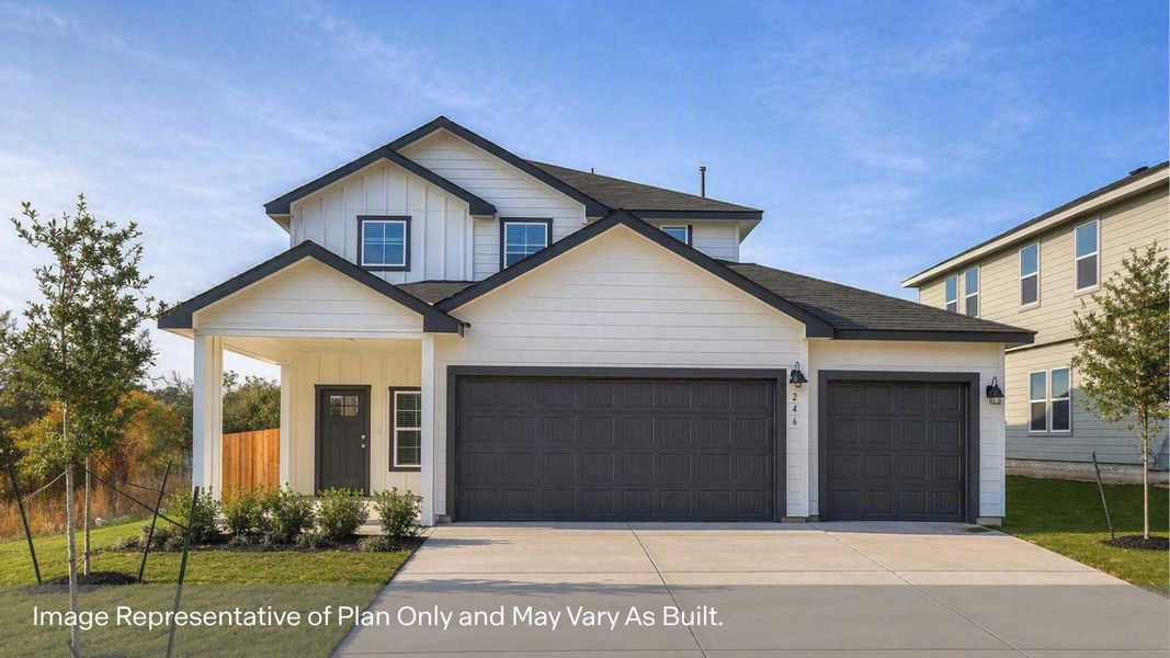 Front exterior of a home in the Paramount community, located in Kyle, TX (Image 3). Front exterior of a home in the Paramount community, located in Kyle, TX (Image 3).