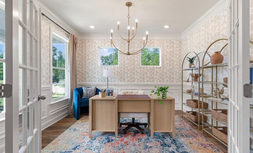 Furnished interior in a model home at Black Forest Pointe in Benson (Image 17).