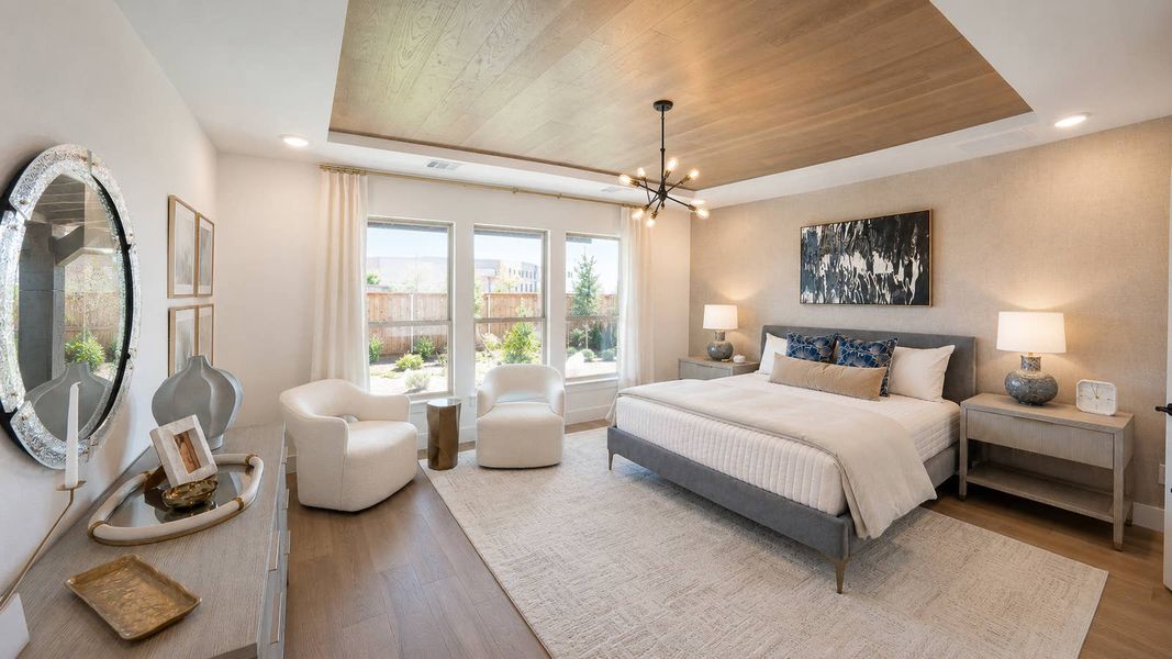 Furnished interior in a model home at Spiritas Ranch in Little Elm (Image 8).