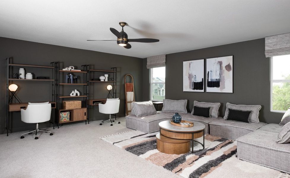 Furnished interior in a model home at Cannon Ranch 45s in Dripping Springs (Image 7).