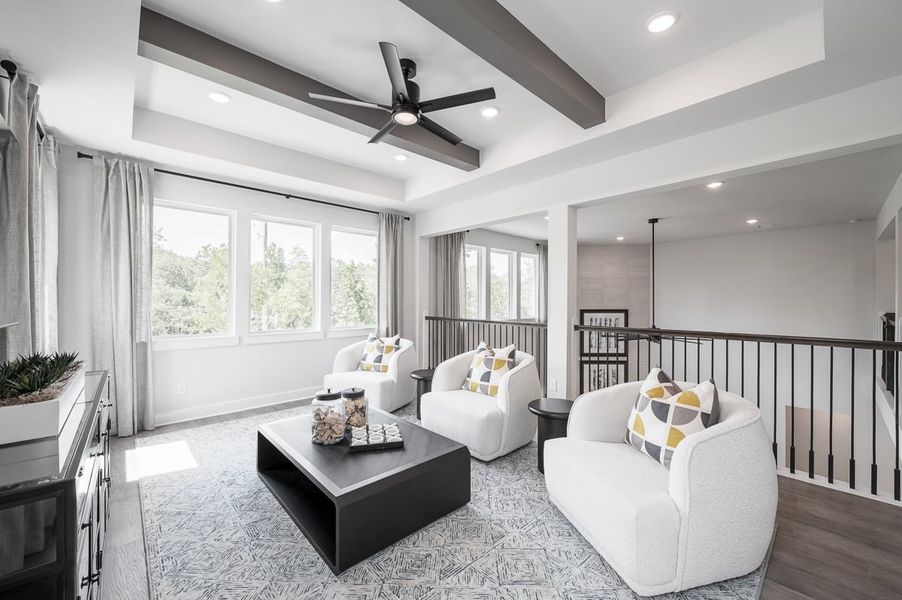 Furnished interior in a model home at Sienna 60’ in Missouri City (Image 28).