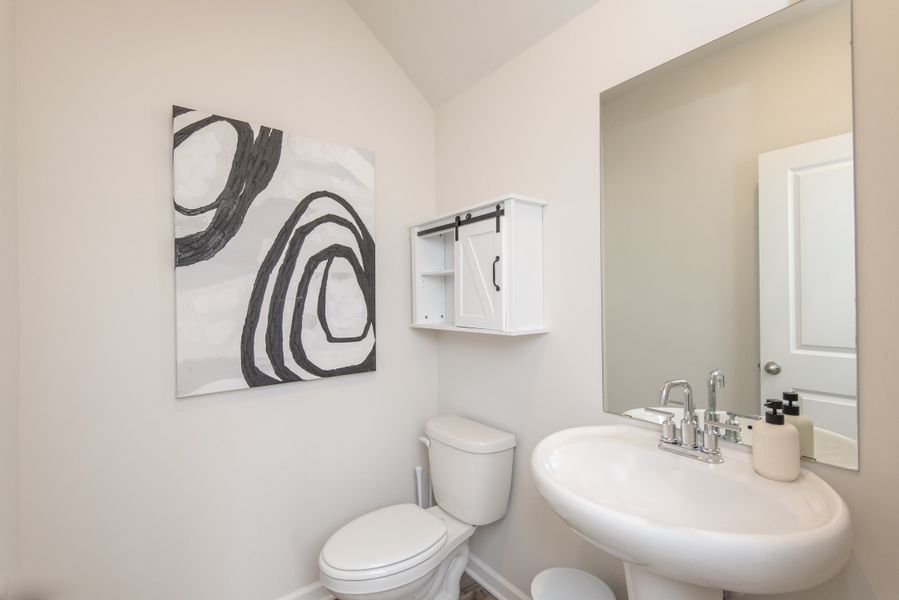 Enjoy a half bathroom on the main floor for easy access.