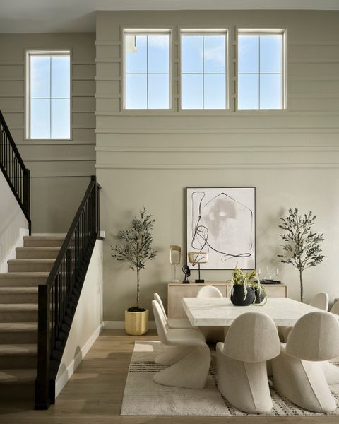 Furnished interior in a model home at Novella at Barefoot in Firestone (Image 17).