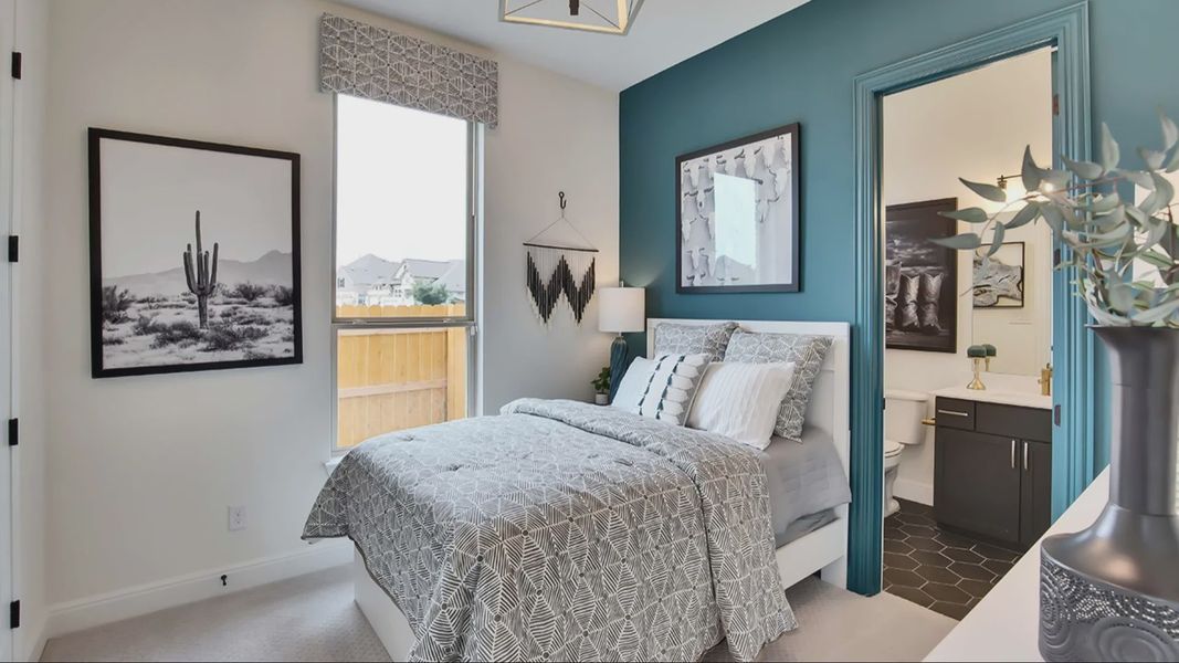 Furnished interior in a model home at Oaks at San Gabriel in Georgetown (Image 11).