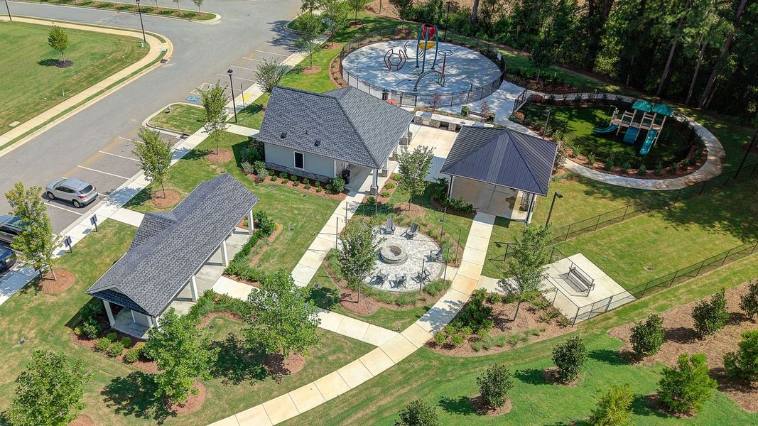Aerial view of the Young's Crossing community in Stone Mountain, GA, showing layout and nearby surroundings (Image 14).