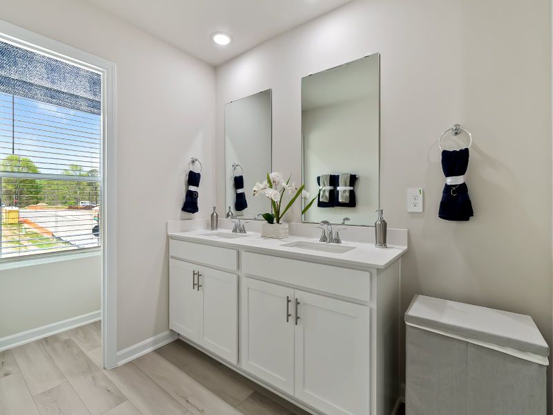 Furnished interior in a model home at The Rows at Buffaloe Reserve in Raleigh (Image 17).