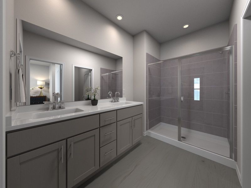 Primary bathroom in the Thorton floorplan at a Meritage Homes community in Nashville, TN.